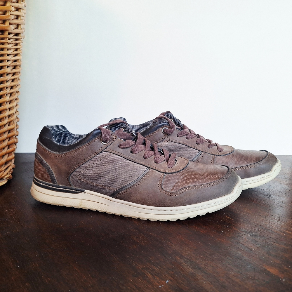Ash Men's Henry Brown Leather Sneakers Size 9  Very Good Condition